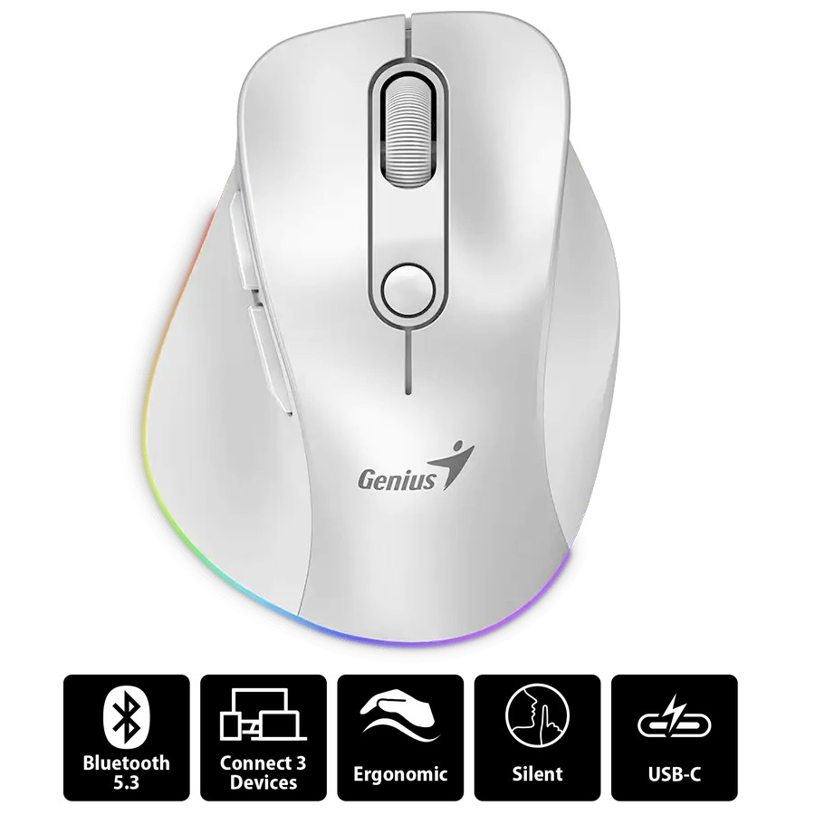 Genius - Ergo-9000S-Pro-Pearl-White -   