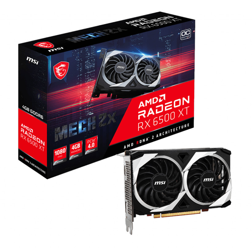 MSI - Radeon-RX-6500-XT-MECH-2X-4G-OC -   